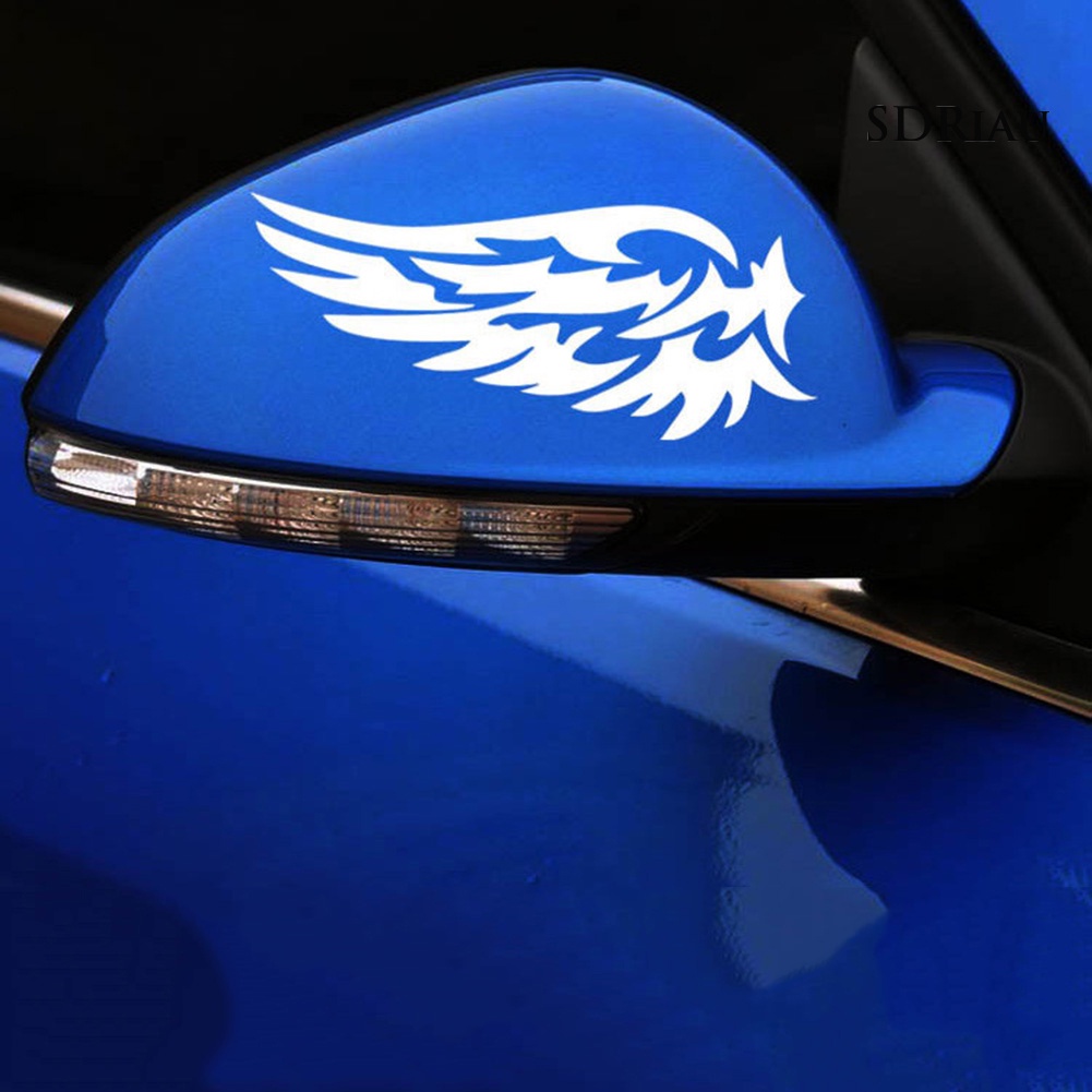 Miếng Dán Phản Quang Hình Đôi Cánh Thiên Thần Trang Trí Lưng Gương Chiếu Hậu Xe Hơi