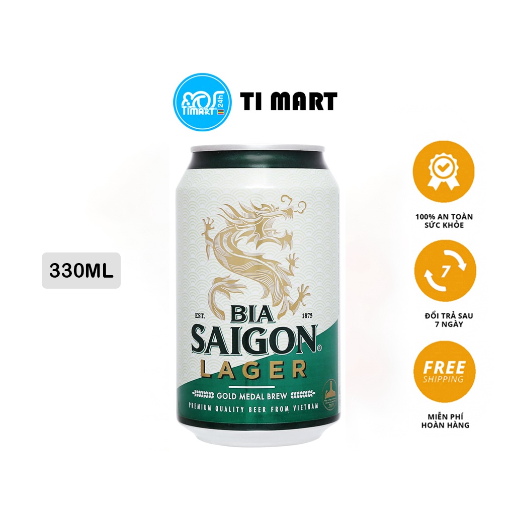 Thùng 24 lon bia Sài Gòn Lager 330ml