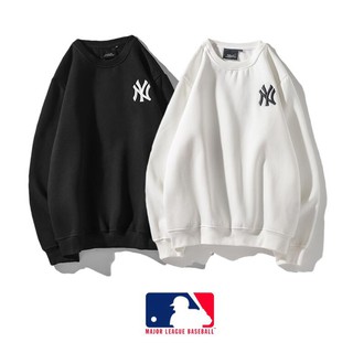 Áo Sweater MLB Vải Cotton Cổ Tròn Thêu Họa Tiết Cá Tính Cho Nam Nữ