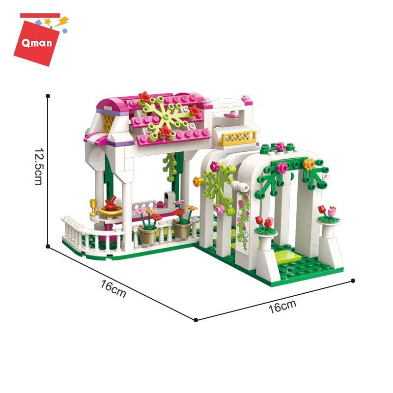 Đồ chơi xếp hình kiểu lego thông minh QMAN 2602 - vườn hoa công chúa