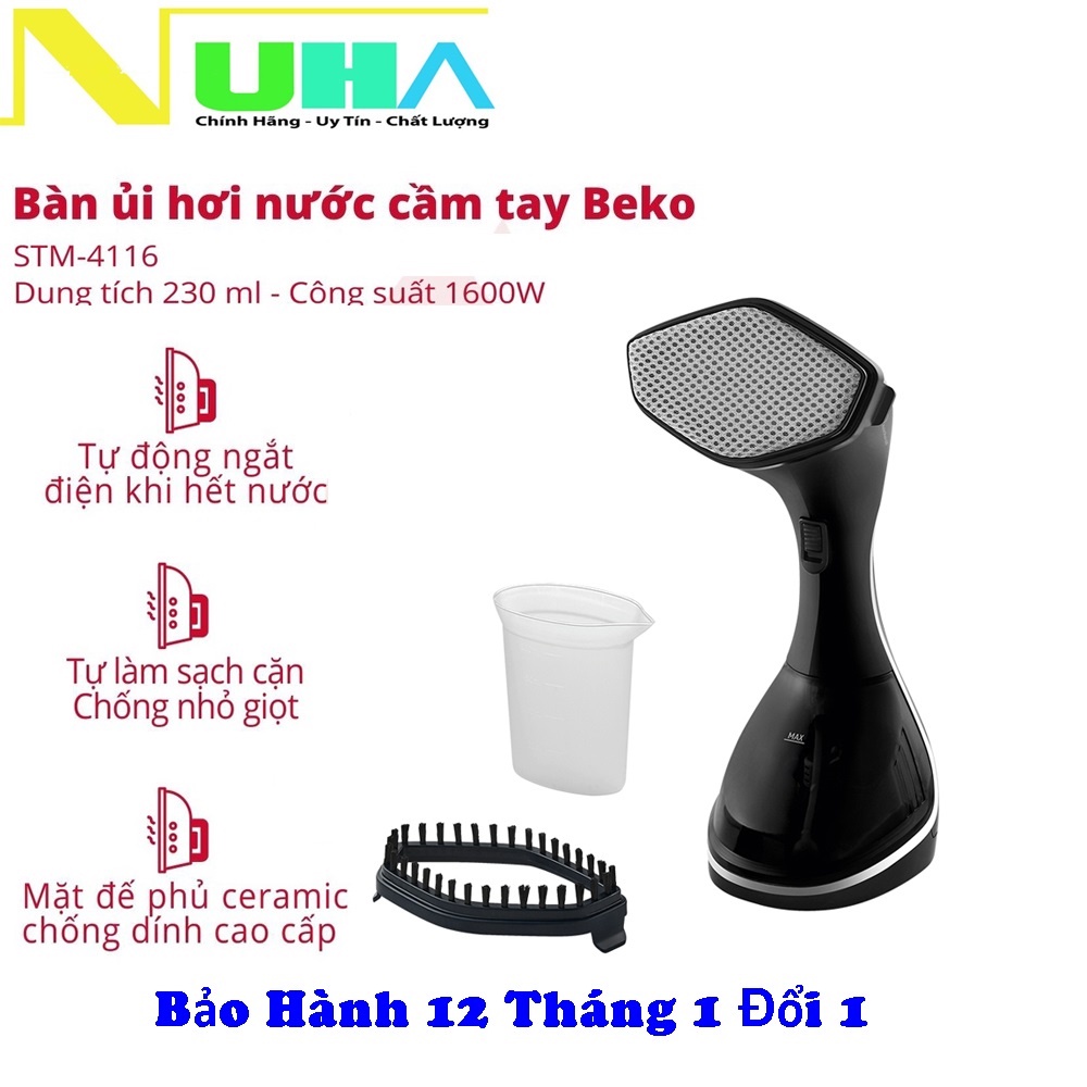 [Đổi mới 12 tháng] Bàn ủi hơi nước cầm tay Beko, bàn là hơi nước Beko STM4116B - Hàng chính hãng