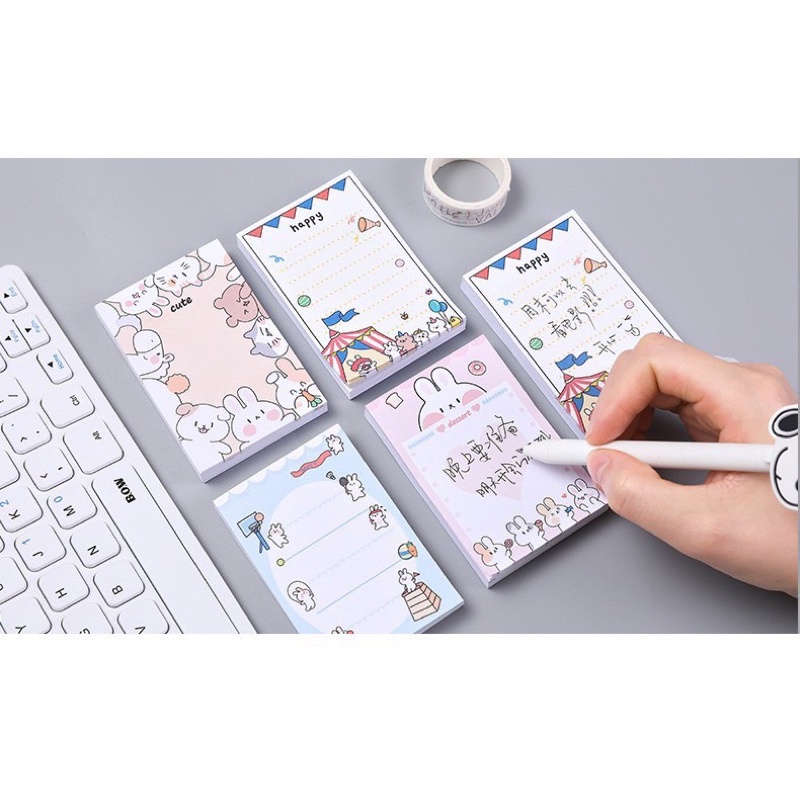 Tệp Giấy Note Gấu Thỏ Cute - Xấp 100 tờ