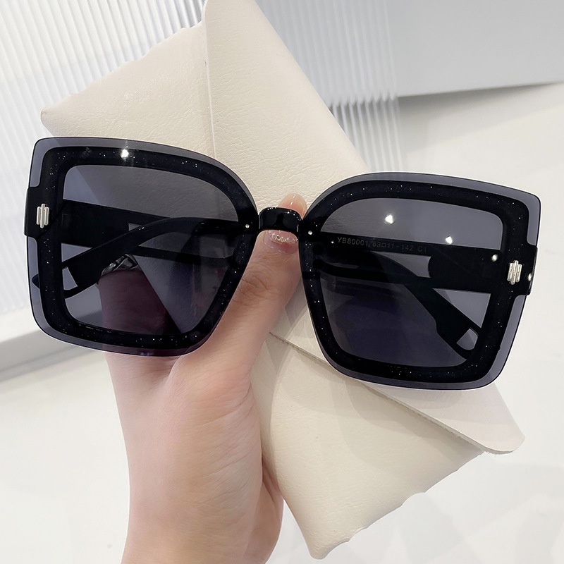 Kính Mát Gọng Vuông Lớn Chống Tia UV Phong Cách Âu Mỹ Thời Trang Cho Nữ