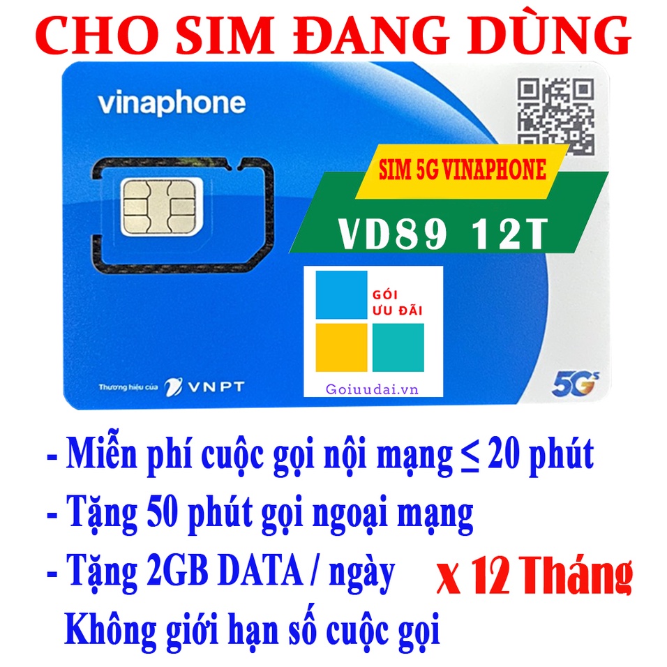 GÓI cước VD89 của Vinaphone - Miễn Phí Phút Gọi và DATA 4G/5G Cả Năm