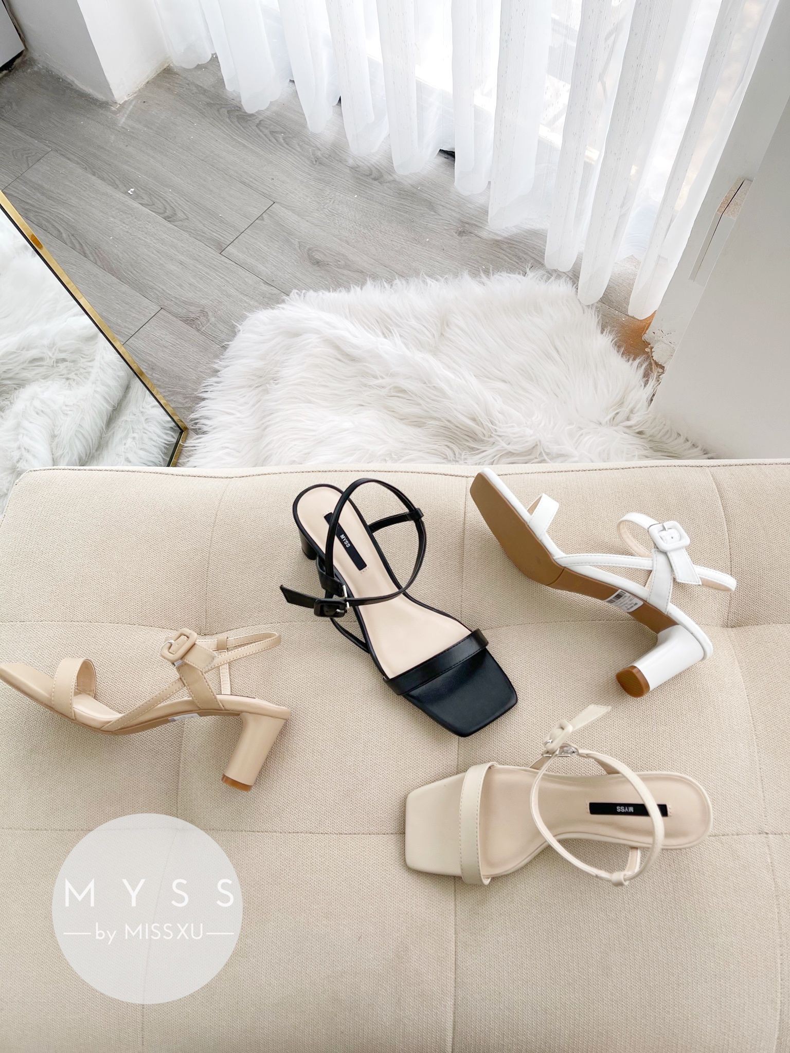 Giày sandal nữ mũi vuông cao 5cm thời trang MYSS - SD115