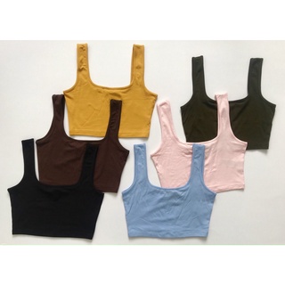 Áo thun croptop 2 dây cổ vuông