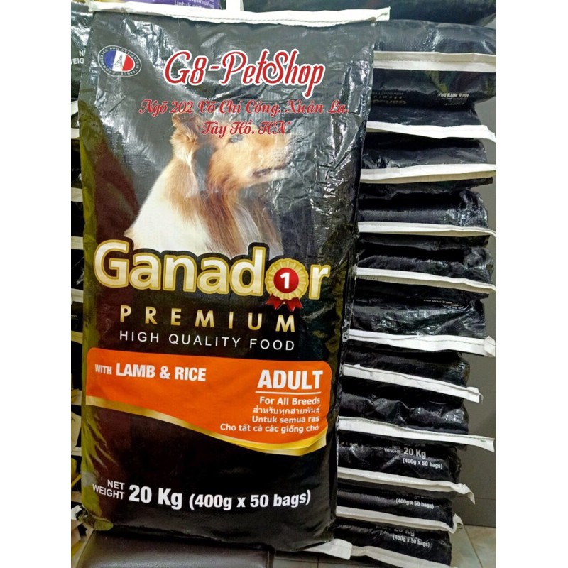 20kg (50 gói 400g ) - Ganador adult lamb vị cừu - Thức ăn chó trưởng thành