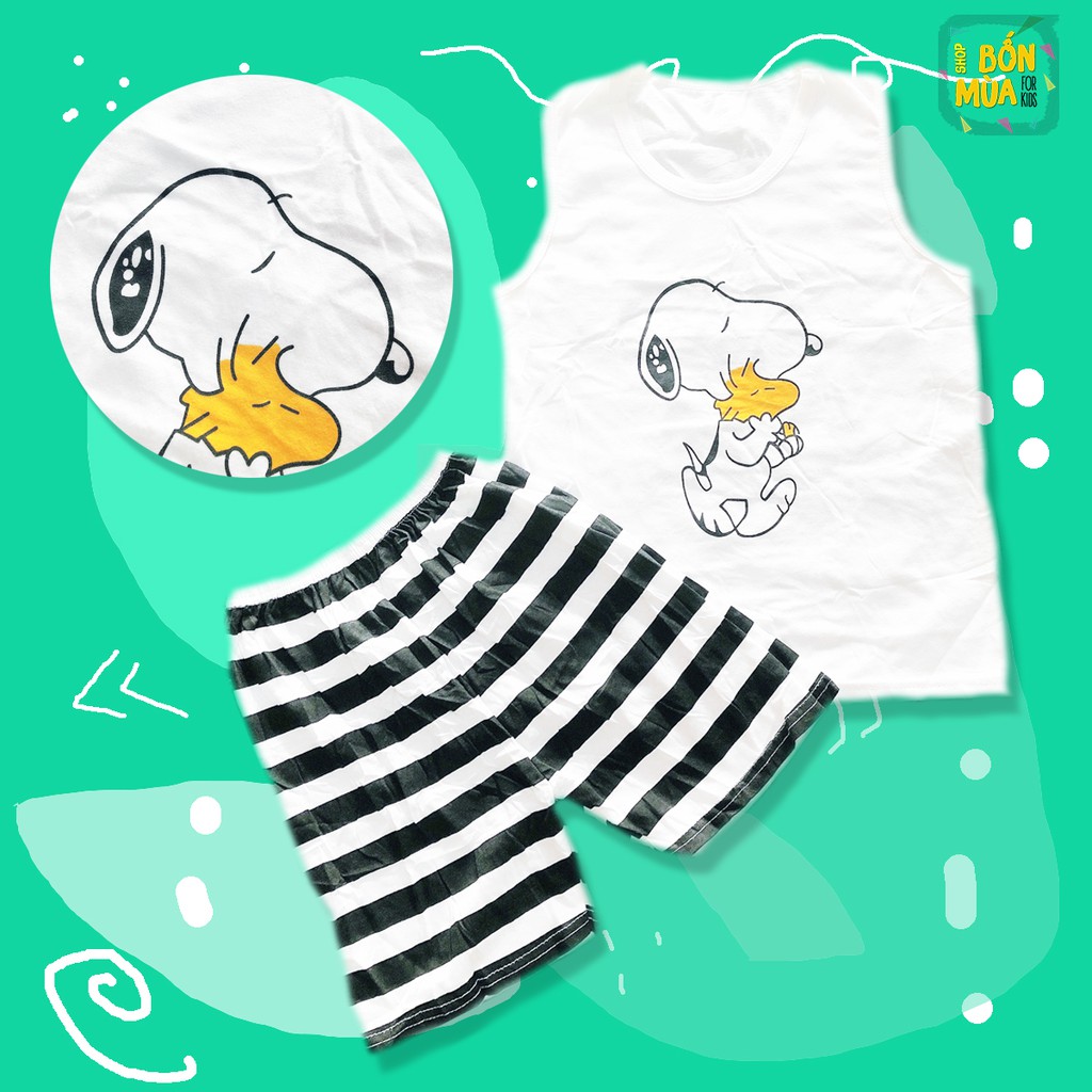 BỘ BA LỖ BÉ TRAI IN HÌNH SNOOPY DỄ THƯƠNG - SHOP BỐN MÙA