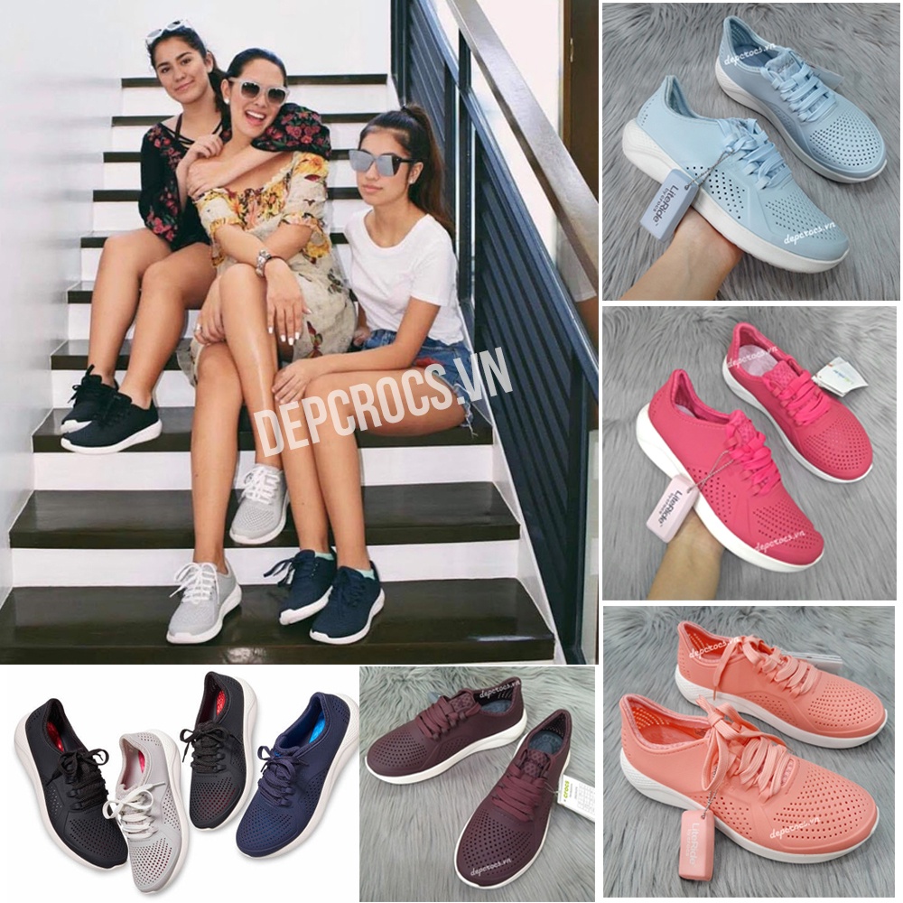 (Bảng màu 2) Giày crocs literide pacer nữ buộc dây, giày cross thể thao nữ đi bộ - Crocshouse