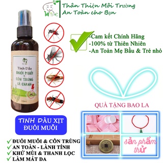 Tinh dầu đuổi muỗi, côn trùng, kháng khuẩn, thơm phòng dạng chai xịt tinh dầu Sả Chanh Hữu Cơ Organic