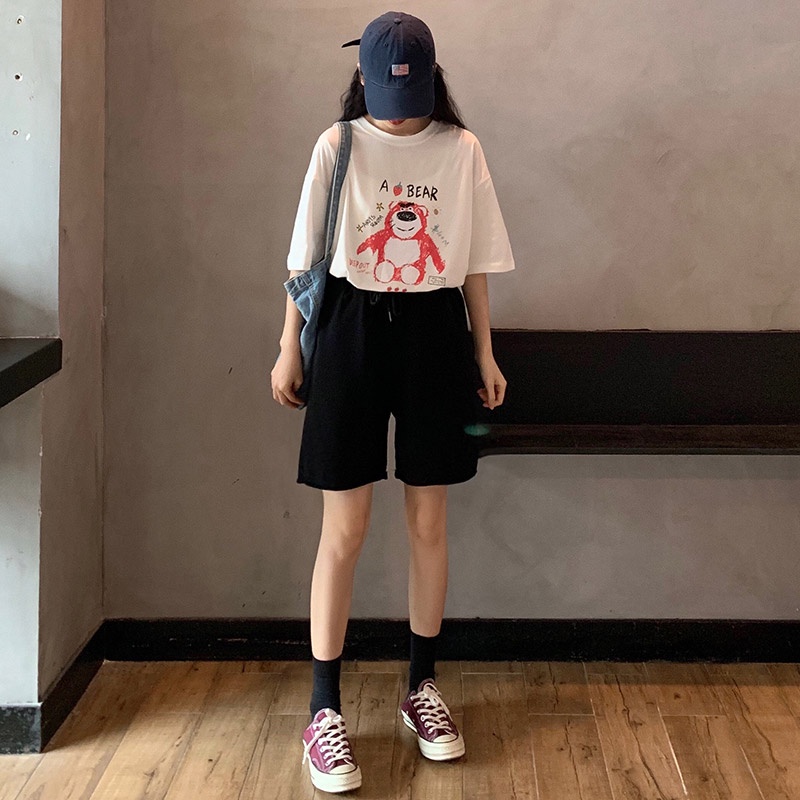 Quần Short Thể Thao Ống Rộng Phong Cách Hàn Quốc Năng Động