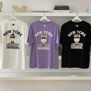 Áo Thun Ngắn Tay Chất Liệu Cotton In Chữ Mlb Ny Thời Trang Dành Cho Cả Nam Và Nữ