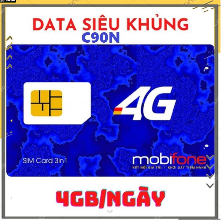 [Free 30 ngày] Sim 4G Mobi C90N 120 GB/tháng + 1000 phút gọi nội mạng + 50 phút liên mạng VỚI 90K