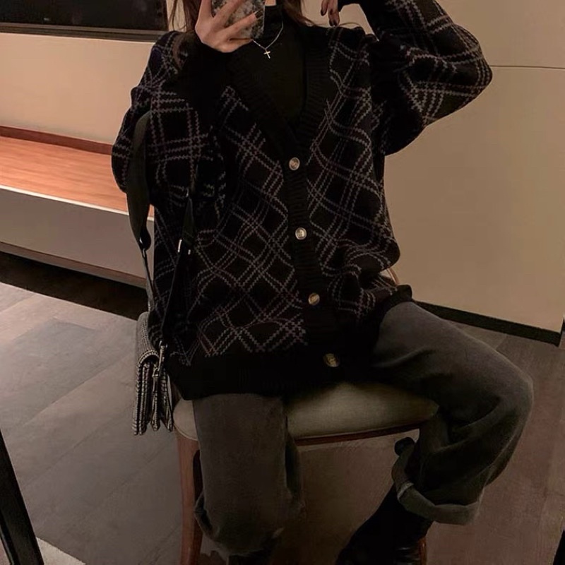 Áo Khoác Cadigan Len Kẻ Form Rộng | BigBuy360 - bigbuy360.vn