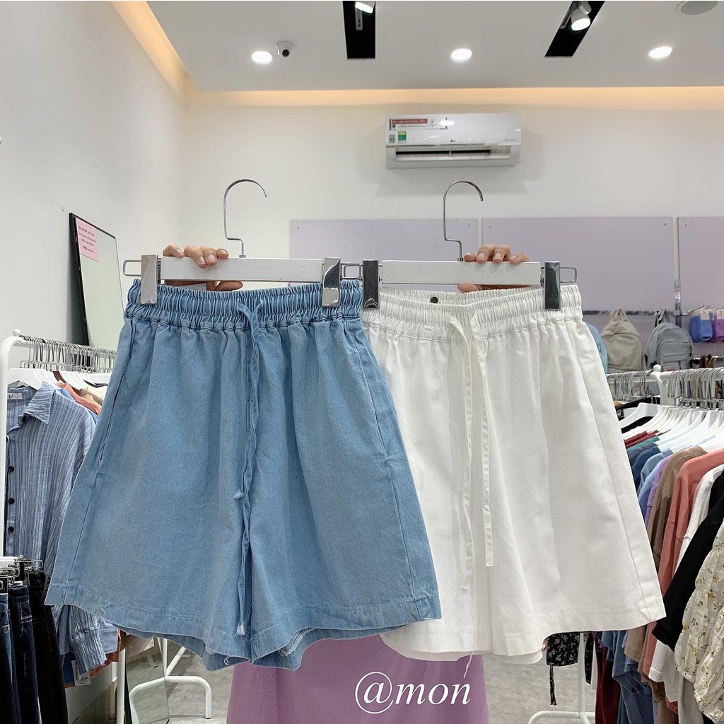 2101628 Quần short kaki thô trơn ulzzang nữ phong cách hàn quốc basic nhiều màu freesize