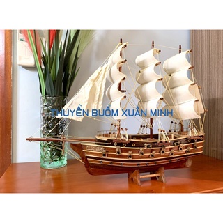 Mô hình thuyền buồm gỗ phong thuỷ napoleon - tàu chiến cổ pháp - loại tiêu chuẩn - gỗ tự nhiên - dài 52cm