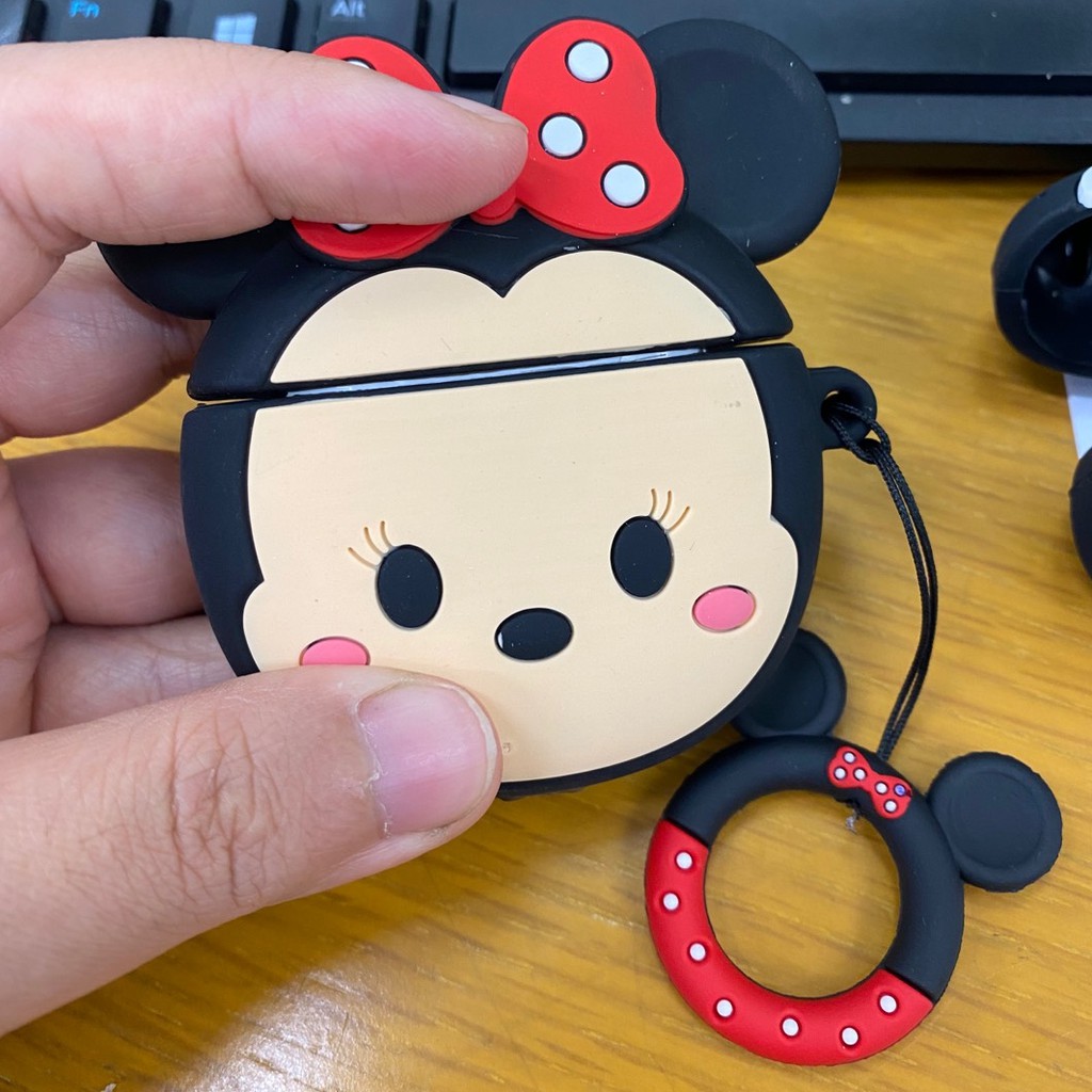 Tặng kèm móc tay Case bao vỏ airpod silicon 1 2 Pro 3 MICKEY MOUSE Vỏ bọc đựng tai nghe không dây i12