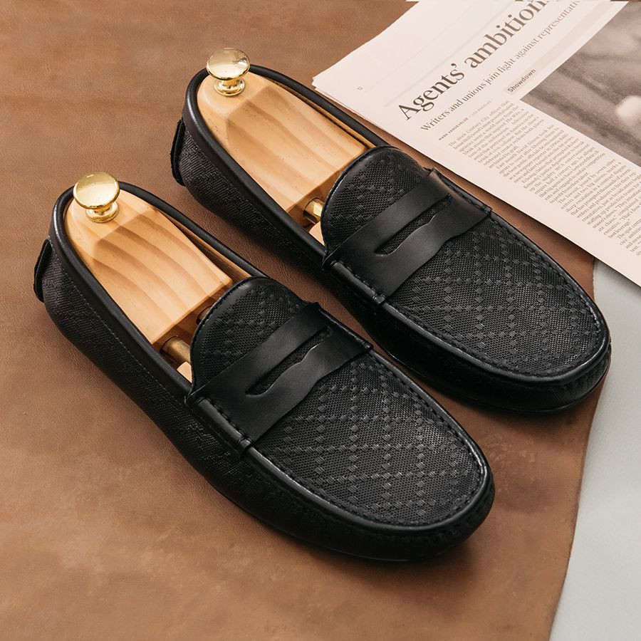 Giày Lười Nam LAFORCE Họa Tiết Kẻ Ca Rô GNLA12996-D Tặng Tất Nam Cao Cấp