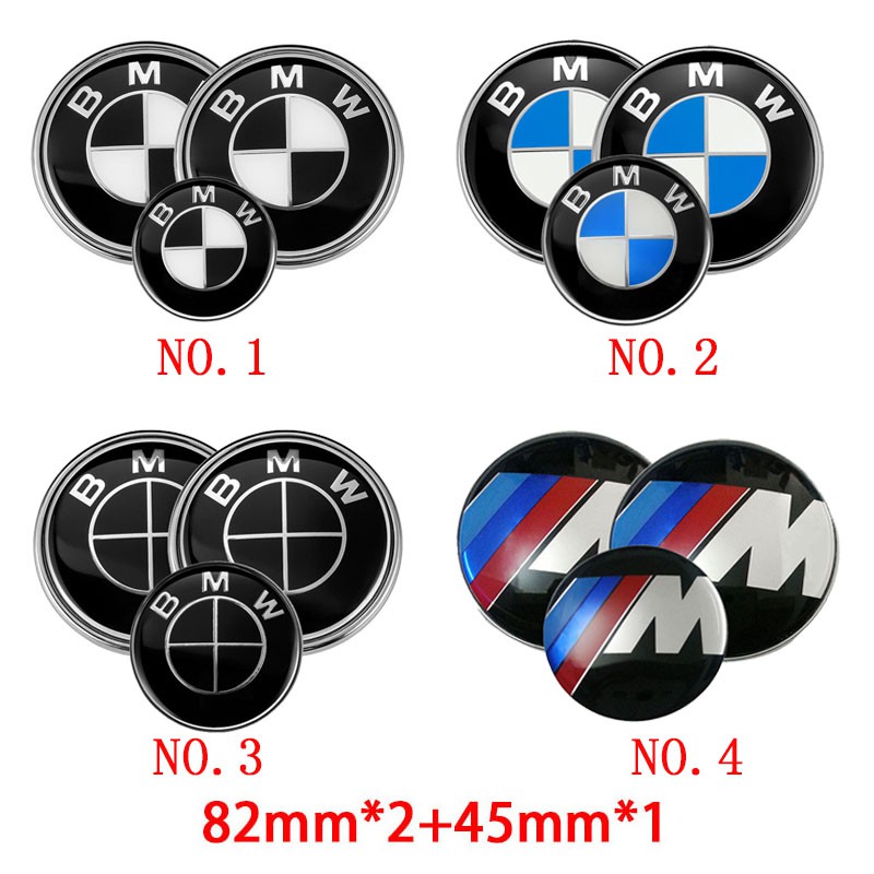 Set 3 Miếng Dán Logo 82mm Cho Xe Ô Tô Bmw E60 E90 E36 E39 E34 E46 E32 82mm