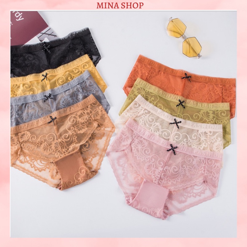 Quần Lót Ren Quần Lót Nữ Cao Cấp Ren Hoa Tinh Tế Không Lộ Viền MINA2248