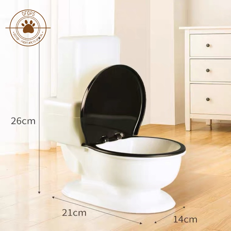 Bát, bình đựng nước cho chó mèo thú cưng hình bồn cầu bình 650ml so cute - 4pets official