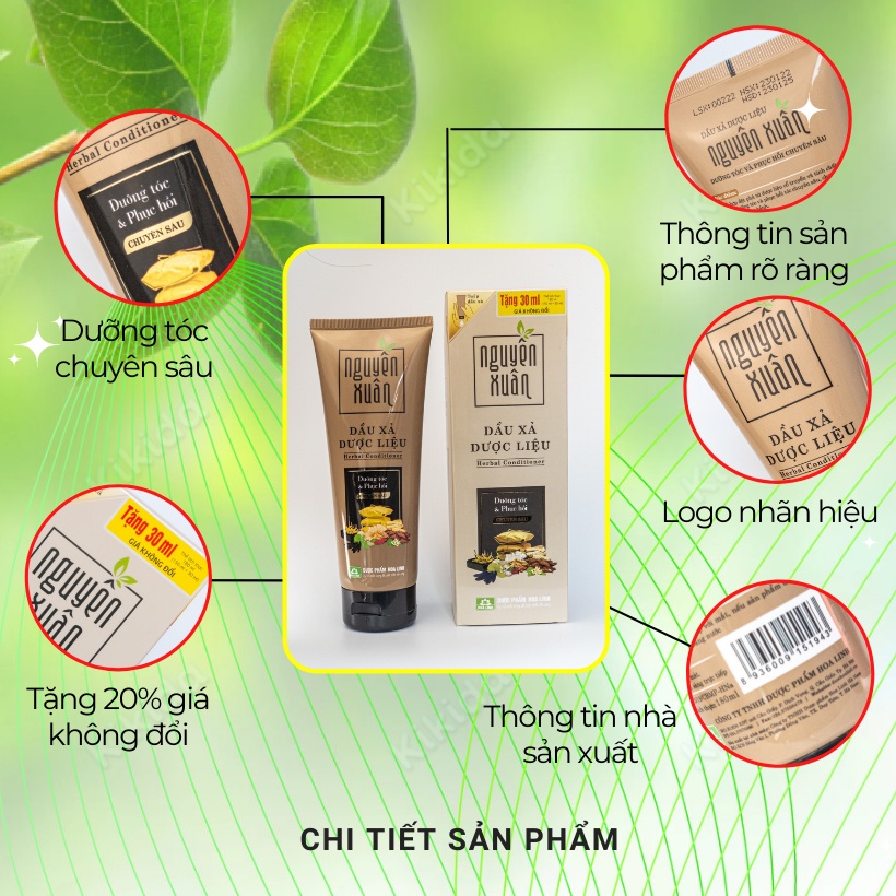 Dầu xả dược liệu Nguyên Xuân 150ml dưỡng tóc chuyên sâu, giúp mượt tóc suôn mềm dễ chải, tự tin bồng bềnh