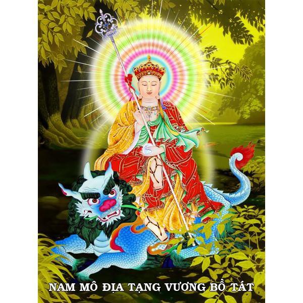 Tranh đính đá 5D , Tranh Địa tạng vương Bồ tát đính full đá