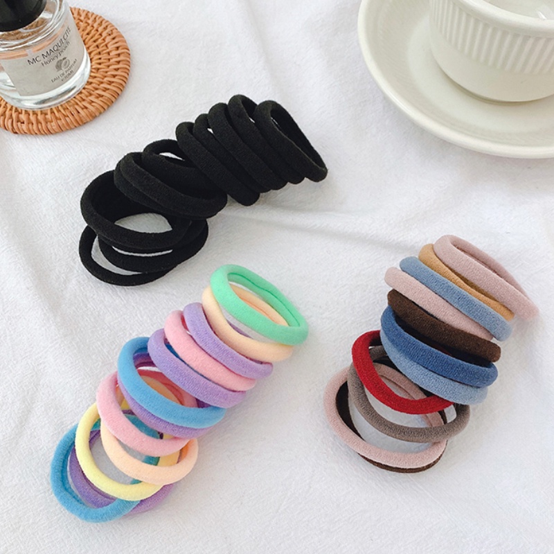50 Dây buộc tóc cao su đơn giản không làm đau tóc phong cách Hàn Quốc