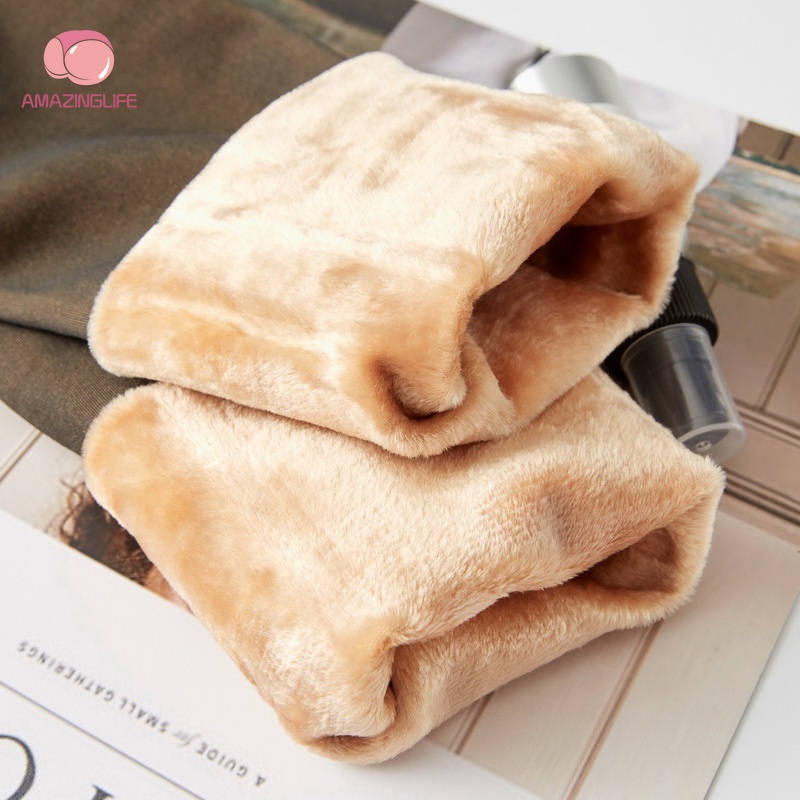 [Amazinglife] Quần Tất Lông Dày Co Giãn Thoải Mái Lưng Cao Bằng Polyester Mặc Thường Ngày Thời Trang Mùa Đông Cho Nữ