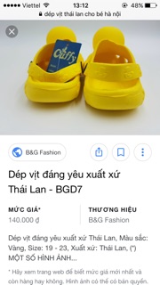 Dép vịt thái lan cho cả bé trai và bé gái