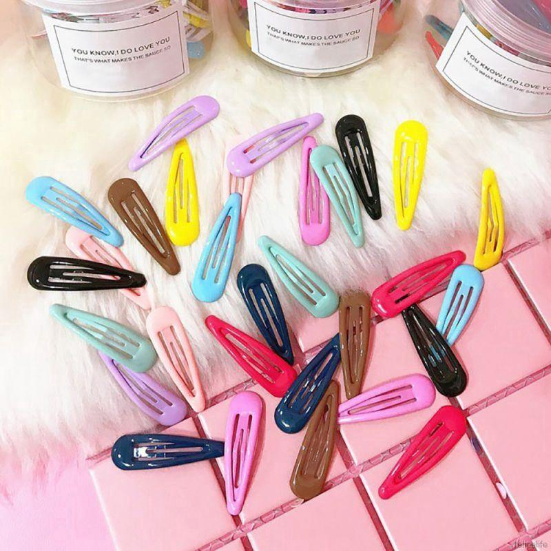 Kẹp tóc màu trơn ngọt ngào dễ thương cho nữ