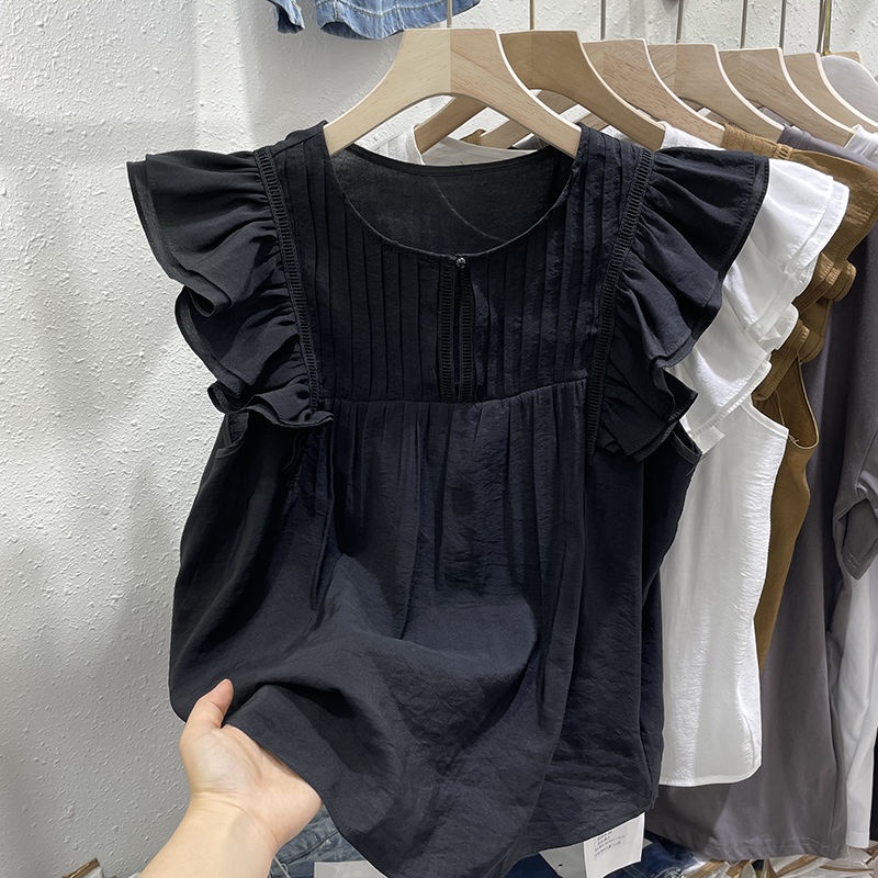 Áo Voan Sát Nách Phối Bèo Thời Trang Mùa Hè Pháp Mới 2022