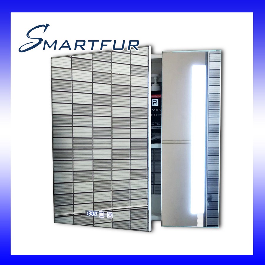 Tủ gương thông minh nhựa PVC cao cấp không thấm nước, đèn Led chiếu sáng và công nghệ chống mờ hơi nước nóng dài 60cm. | BigBuy360 - bigbuy360.vn