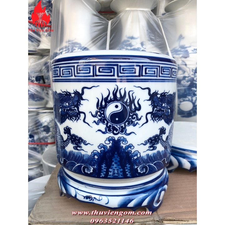 Đế sứ Bát Tràng men lam Trắng