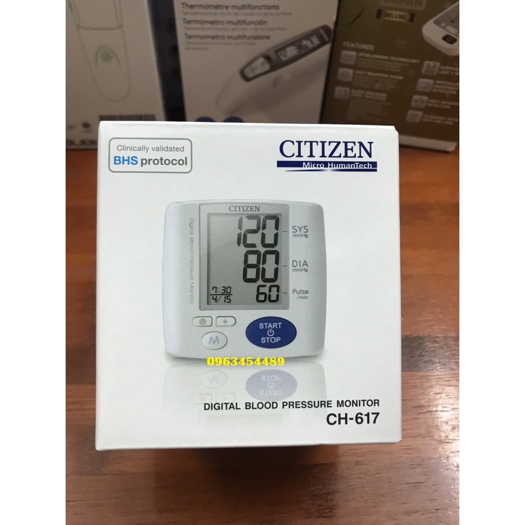 [ BH CHÍNH HÃNG ] Máy đo huyết áp điện tử cổ tay Citizen CH617