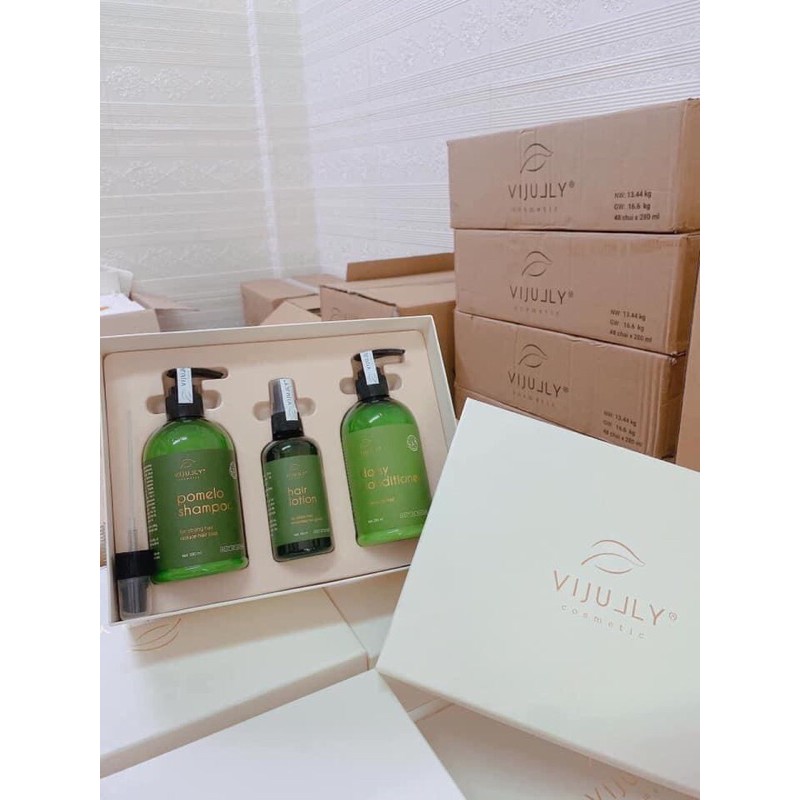 [TẶNG CỘT TÓC] COMBO DẦU GỘI VIJULLY gồm 1 gội - 1 xả - 1 xịt bưởi