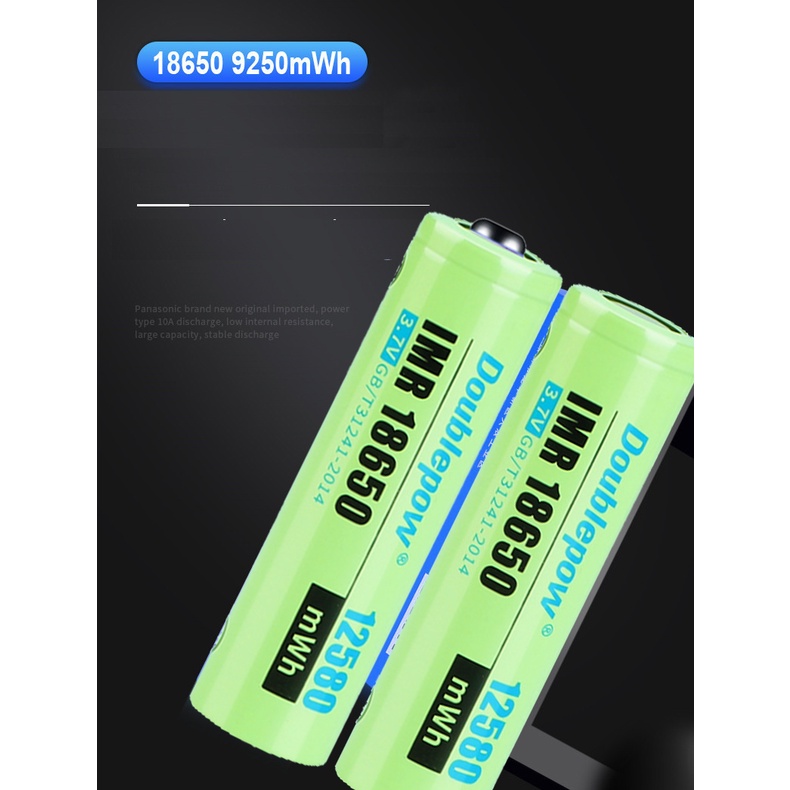 Pin sạc 18650 3,7V - 12580mWh chính hãng Doublepow công suất cao - Hàng xuất khẩu
