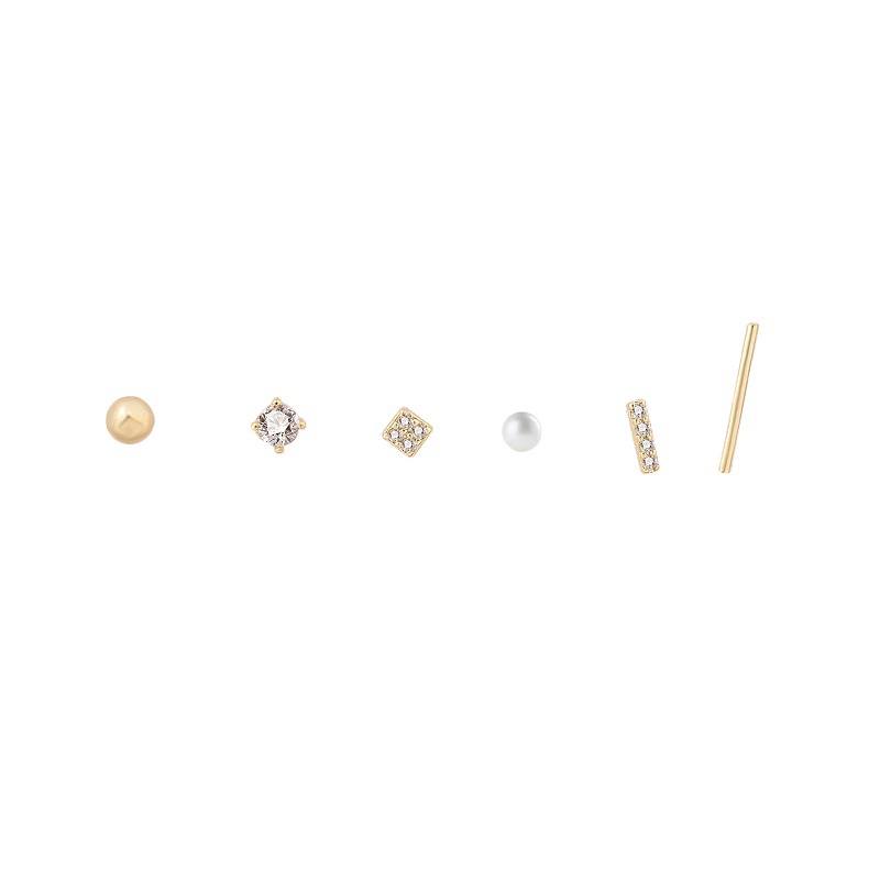 Set 3 khuyên tai mạ bạc thiết kế đơn giản