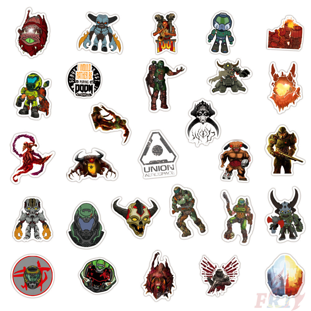 ❉ Doom - FPS First-Person Shooting Game Stickers ❉ 50Pcs/Set DIY Fashion Luggage Laptop Skateboard Decals Doodle Stickers