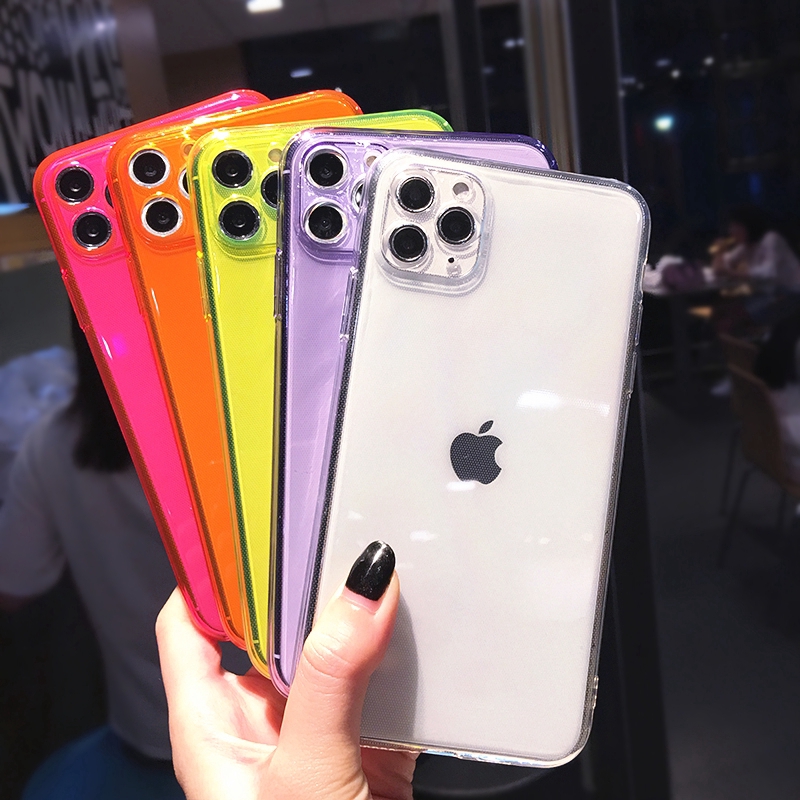 Ốp điện thoại dạ quang nhiều màu chống trượt chống nước bằng tpu cho IPhone 6 6S 7 8 Plus XS Max XR 11 Pro Max SE2020