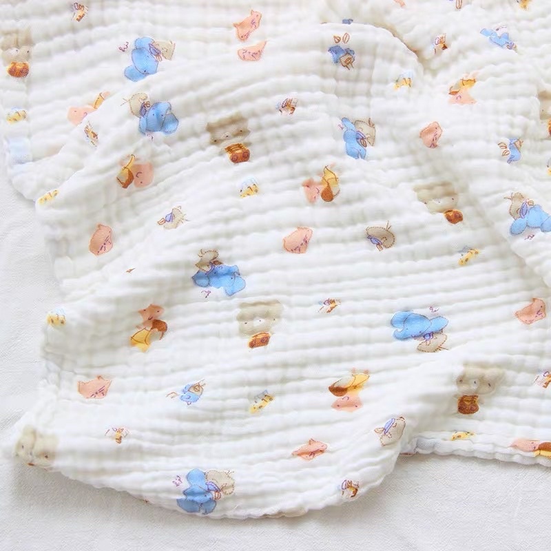 Khăn tắm xô nhăn 6 lớp cho bé dày dặn, thấm hút tốt - Hàng dày, đẹp