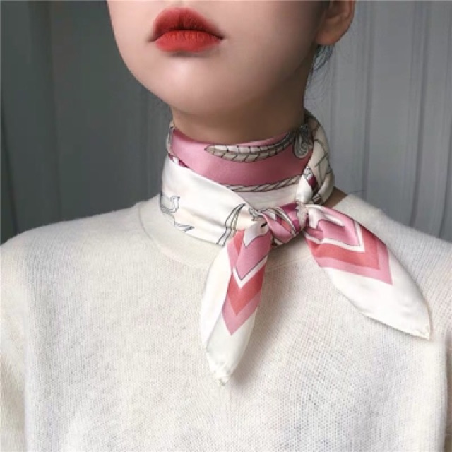 Khăn lụa vuông 70x70 turban quàng cổ,áo khăn yếm bandana thời trang đội đầu - Maben