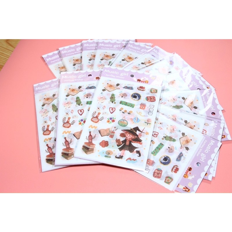 Bộ Sticker 6 Tấm Phong Cách Hàn Quốc -  Phụ kiện Halu