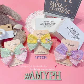 Hh-1223 🌷kẹp nơ pastel 2 tông màu thiết kế cao cấp handmade by 𝗟𝗶𝗻𝗵𝗹𝗮𝗻 𝗮𝗰𝗰𝗲𝘀𝘀𝗼𝗿𝗶𝘇𝗲🧡