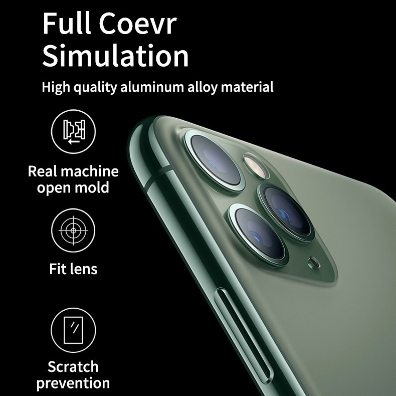 Nhãn dán ống kính máy ảnh giả Thay đổi giây cho iPhone 11 Pro XR Được sửa đổi thành iPhone11 Bộ bảo vệ mặt sau bằng kim