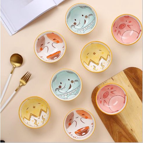 Bát Gốm Sứ Ăn Dặm Hình Dễ Thương Cho Bé, Bát Ăn Cơm Cho Bé