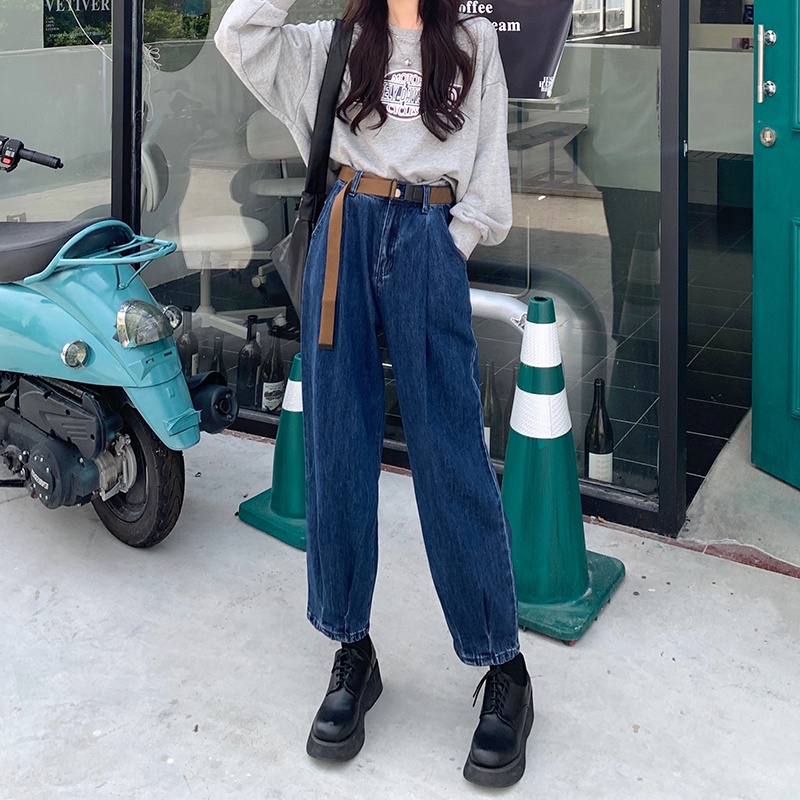 Quần Denim Lưng Cao Ống Đứng Phong Cách Mới 45434