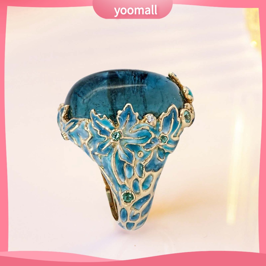 Yomall♡ Nhẫn Trang Trí Mắt Bắt Sáng Biến Dạng Hoa Thanh Lịch Cổ Điển Cho Nữ Cuộc Sống Hàng Ngày