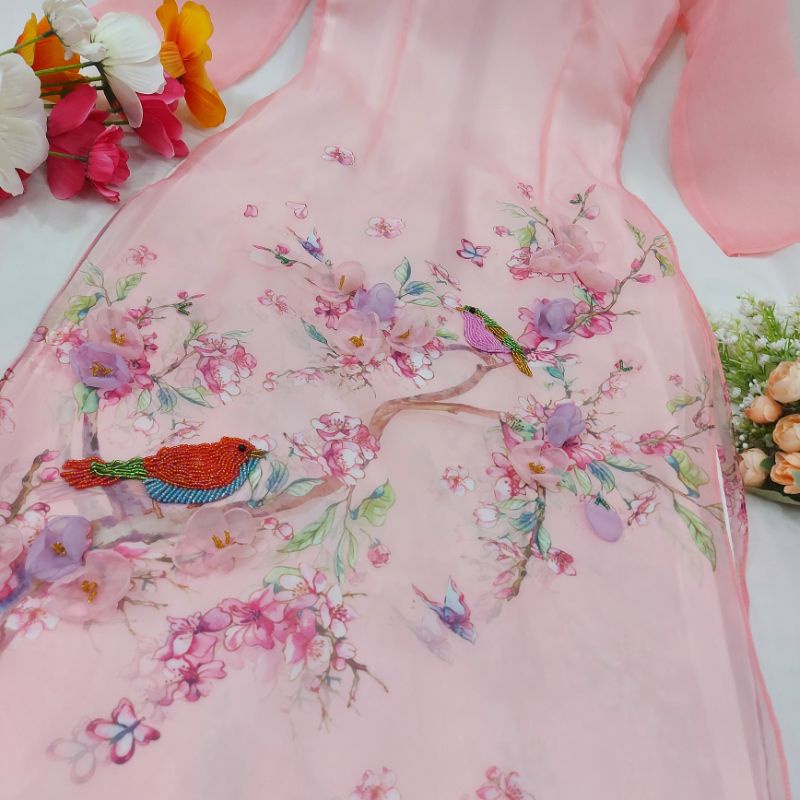 siêu phẩm áo dài  cách tân ogana đính kết cao cấp đẹp sang chảnh hàng thiết kế giá rẻ | BigBuy360 - bigbuy360.vn