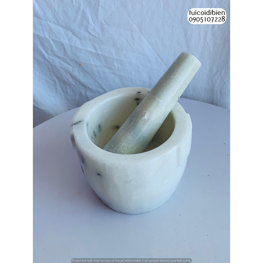 Cối Đá Tự Nhiên Nguyên Khối Dùng Giã Hành Tỏi, Giã Cua, Quết Chả Tiện Lợi Cho Người Dùng, KT 10cm, 12cm, 14cm, 16cm